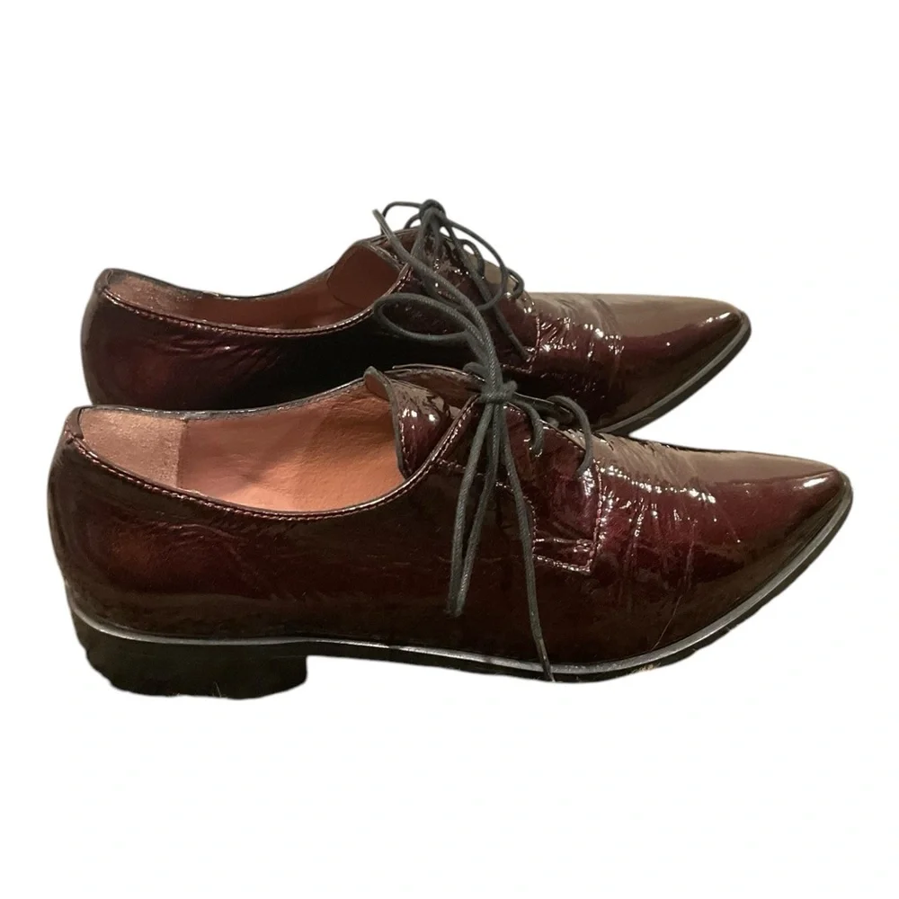 Summit White Mountain Women’s Burgundy Patent Leather Oxford Shoes Size 39/9